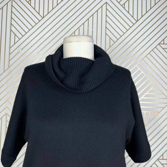 Ramy Brook Black Crochet Lace Hem Wool Turtleneck‎ Sweater Size US Medium - Picture 3 of 12